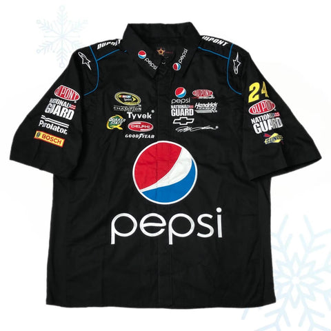 Vintage Deadstock NWOT NASCAR Pepsi Jeff Gordon Jeff Hamilton Pit Crew Button Up Shirt (L)