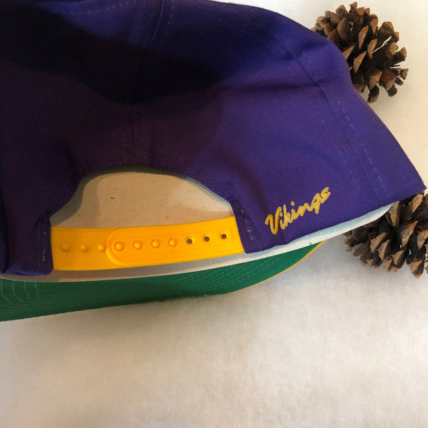 Vintage Deadstock NWT AJD Sportswear NFL Minnesota Vikings Burst Snapback Hat