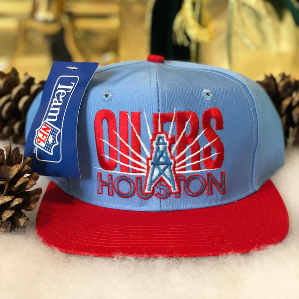 Vintage Deadstock NWT AJD NFL Houston Oilers Burst Snapback Hat