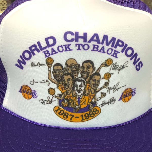 Vintage Deadstock NWOT NBA Los Angeles Lakers 1987-88 Champions Caricature Trucker Hat