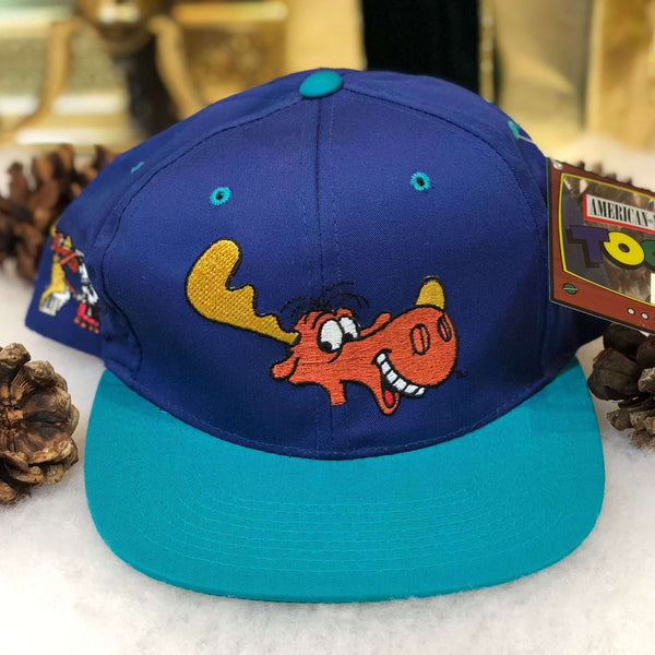 Vintage Deadstock NWT 1993 Bullwinkle American Needle Blockhead Twill Snapback Hat