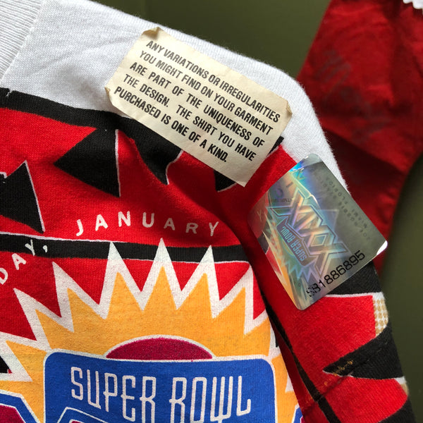 Vintage Deadstock NWOT NFL Super Bowl XXIX Champions San Francisco 49ers All Over Print T-Shirt