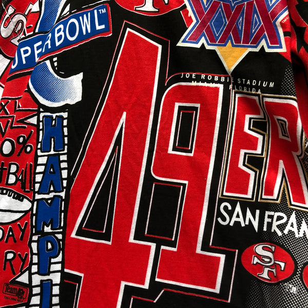 Vintage Deadstock NWOT NFL Super Bowl XXIX Champions San Francisco 49ers All Over Print T-Shirt