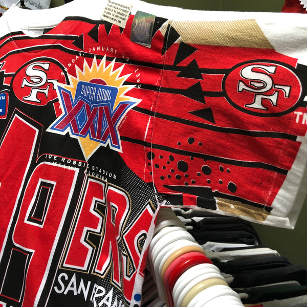 Vintage Deadstock NWOT NFL Super Bowl XXIX Champions San Francisco 49ers All Over Print T-Shirt