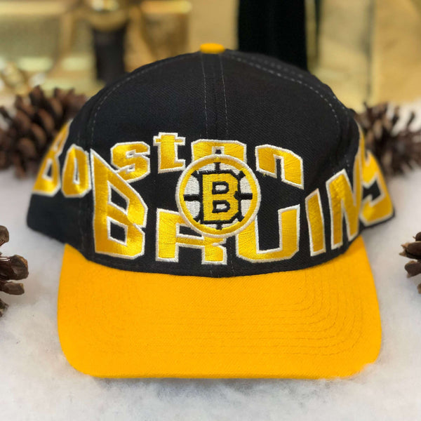 Vintage Deadstock NWOT NHL Boston Bruins Apex One Wool Snapback Hat