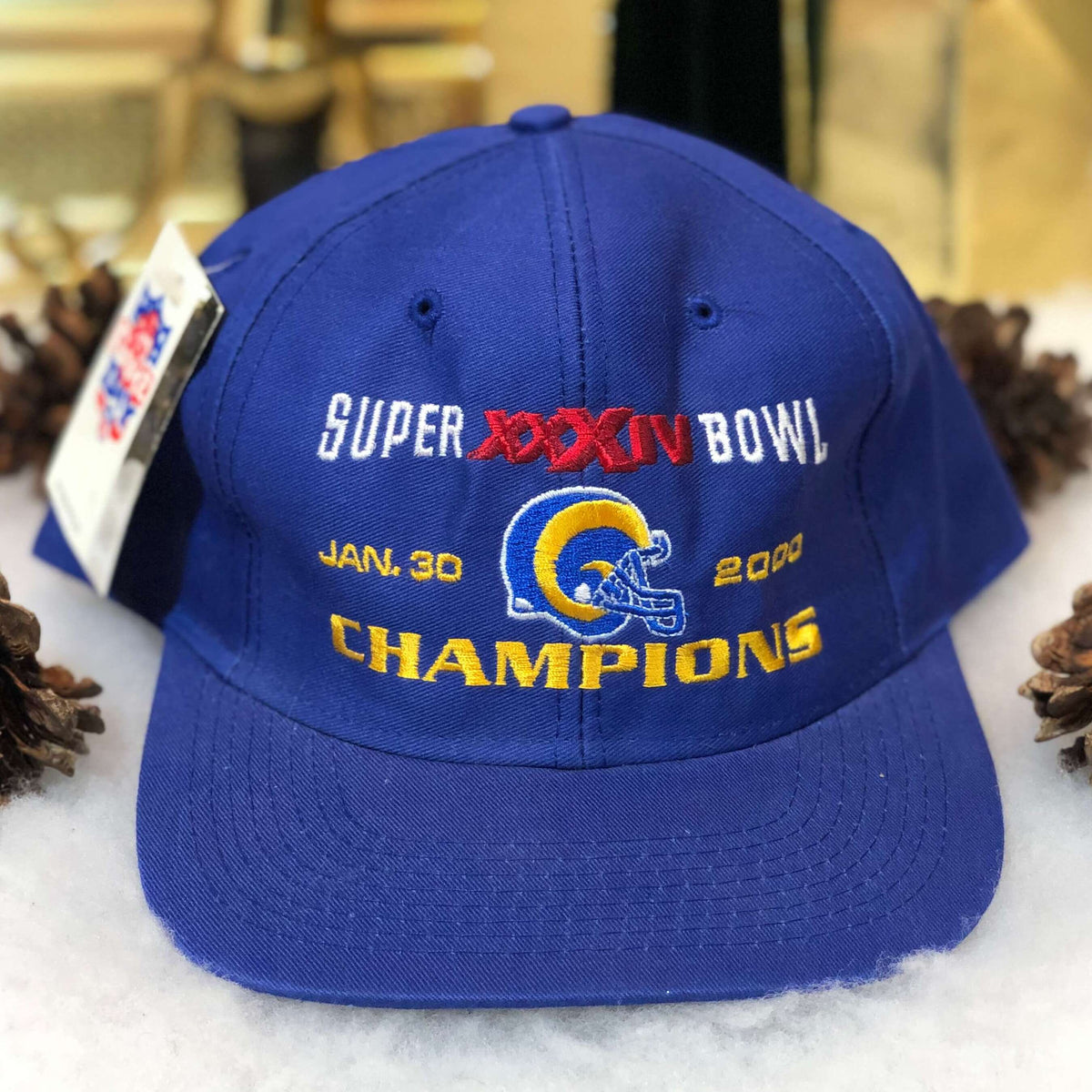 Vintage Rams Super Bowl XXXIV SnapBack New Era Hat Great Condition NBU