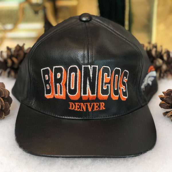Vintage Deadstock NWOT NFL Denver Broncos Leather Strapback Hat