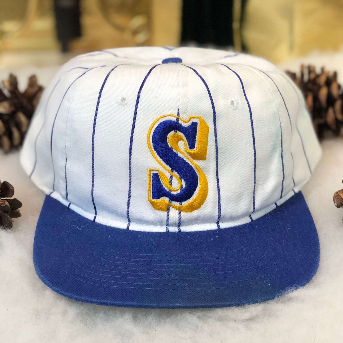 Vintage MLB Seattle Mariners Pinstripe Twill Snapback Hat – 🎅 Bad Santa