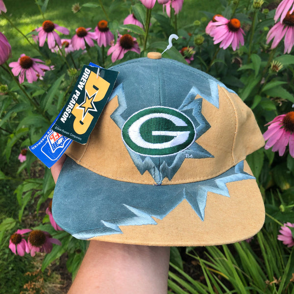 Vintage Deadstock NWT Drew Pearson Shockwave NFL Green Bay Packers Strapback Hat