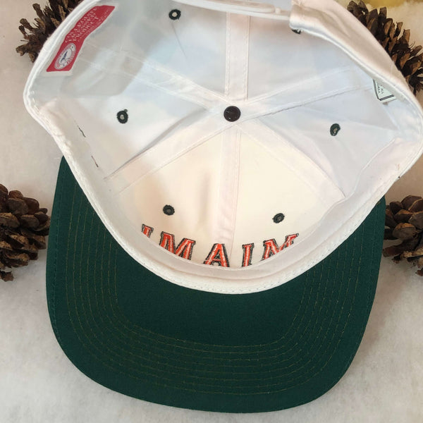 Vintage Deadstock NWOT NCAA Miami Hurricanes Arch Twill Snapback Hat
