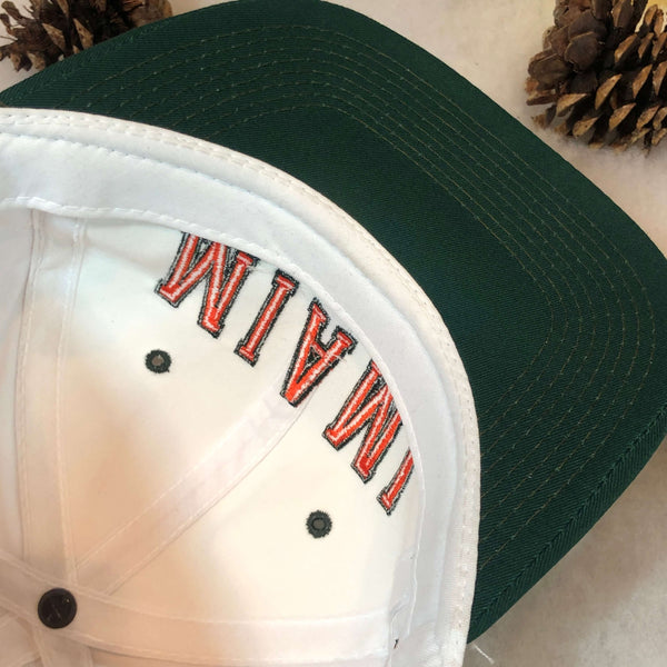 Vintage Deadstock NWOT NCAA Miami Hurricanes Arch Twill Snapback Hat