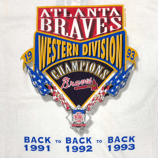 Vintage Deadstock NWT MLB Atlanta Braves 1991-93 Western Division Champions Starter T-Shirt (XL)
