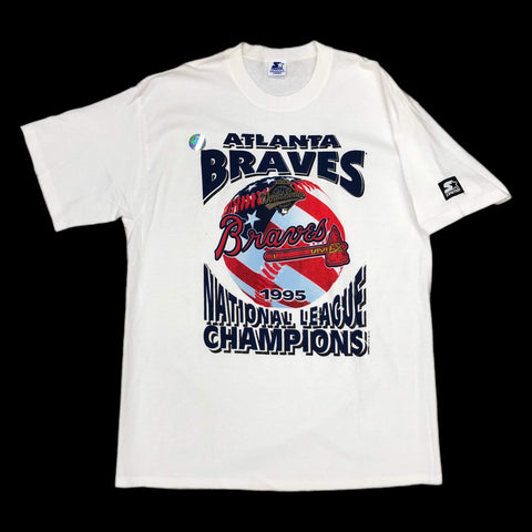 Vintage Deadstock NWOT 1995 MLB Atlanta Braves NL Champions Starter T-Shirt (L)