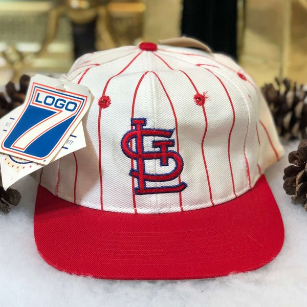 Vintage Deadstock NWT MLB St. Louis Cardinals Logo 7 Pinstripe Wool Snapback Hat