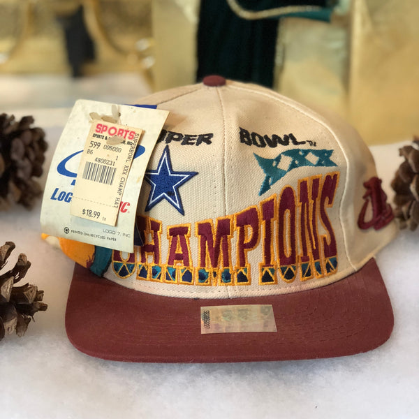 Vintage Deadstock NWT Logo Athletic NFL Super Bowl XXX Champions Dallas Cowboys Snapback Hat