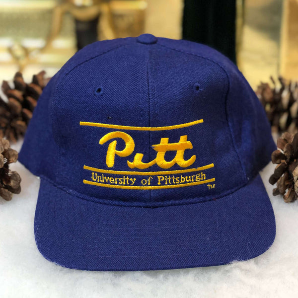 Vintage Deadstock NWOT NCAA Pittsburgh Panthers The Game Split Bar Wool Snapback Hat