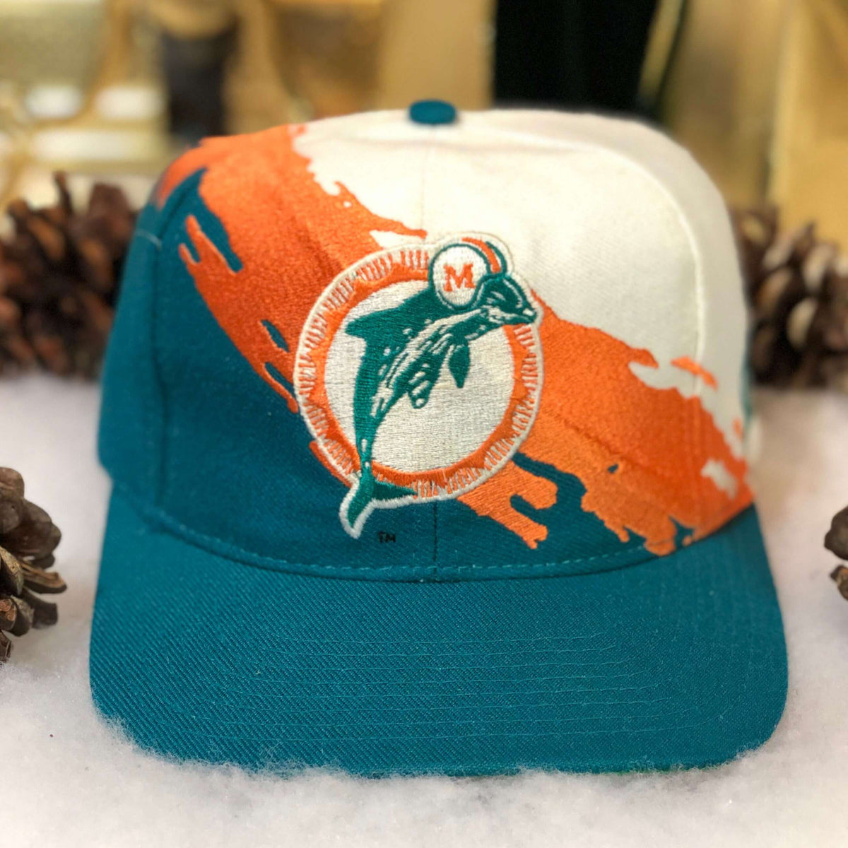 Vintage NFL Miami Dolphins Logo Athletic Splash Snapback Hat – 