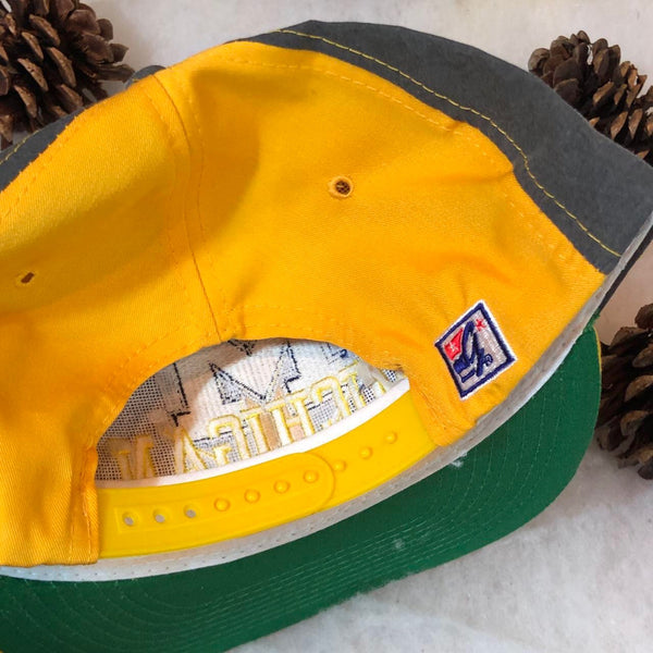 Vintage Deadstock NWT NCAA Michigan Wolverines The Game Nylon Snapback Hat
