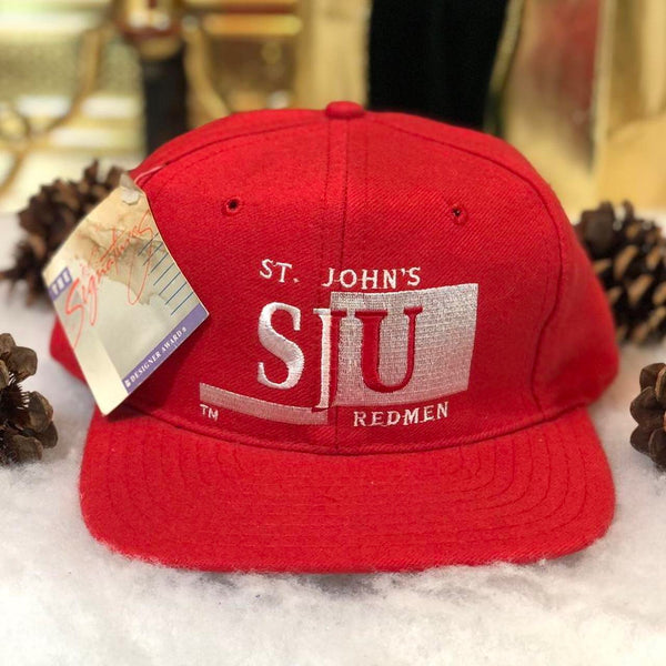 Vintage Deadstock NWT NCAA St. John's Redmen Signatures Wool Snapback Hat