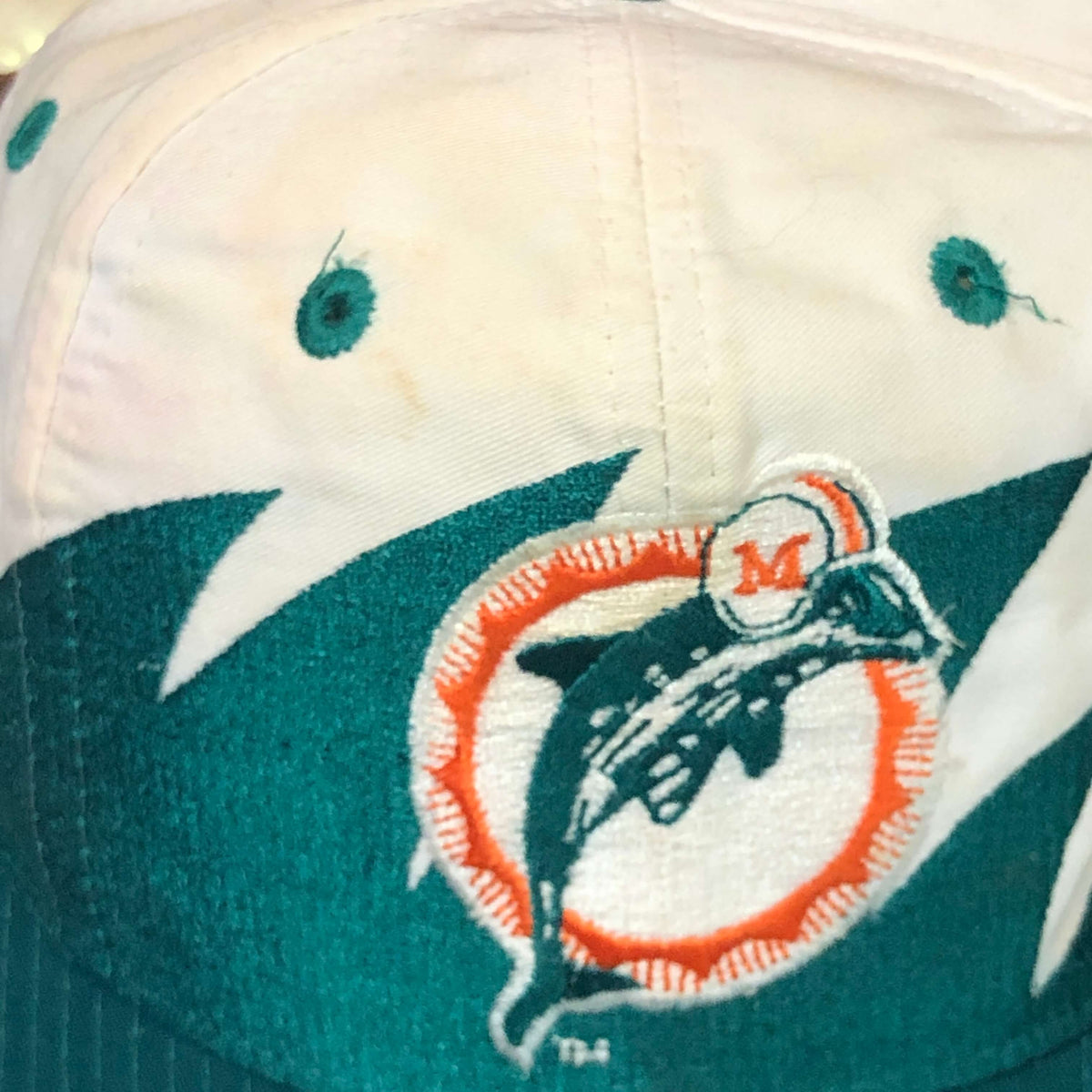 Vintage NFL Miami Dolphins Logo 7 Spellout Wraparound Snapback Hat