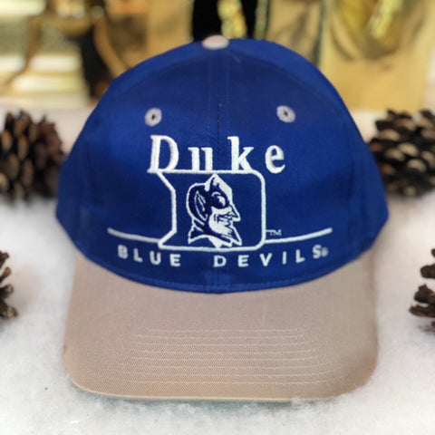 Vintage Deadstock NWOT NCAA Duke Blue Devils Twins Enterprise Bar Line Twill Snapback Hat