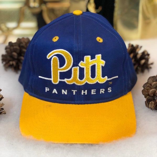 Vintage Deadstock NWOT NCAA Pittsburgh Panthers Twins Enterprise Bar Line Twill Snapback Hat