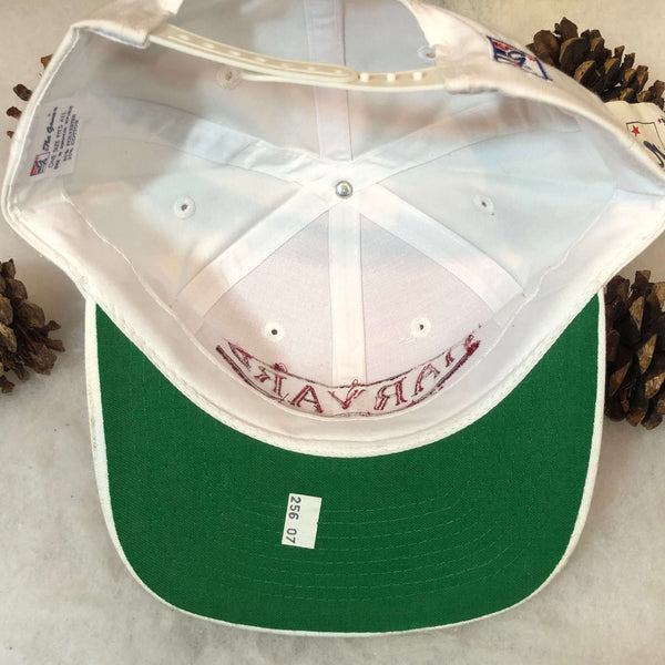 Vintage Deadstock NWT NCAA Harvard University The Game Split Bar Twill Snapback Hat