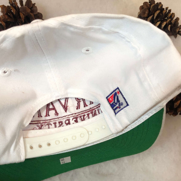 Vintage Deadstock NWT NCAA Harvard University The Game Split Bar Twill Snapback Hat