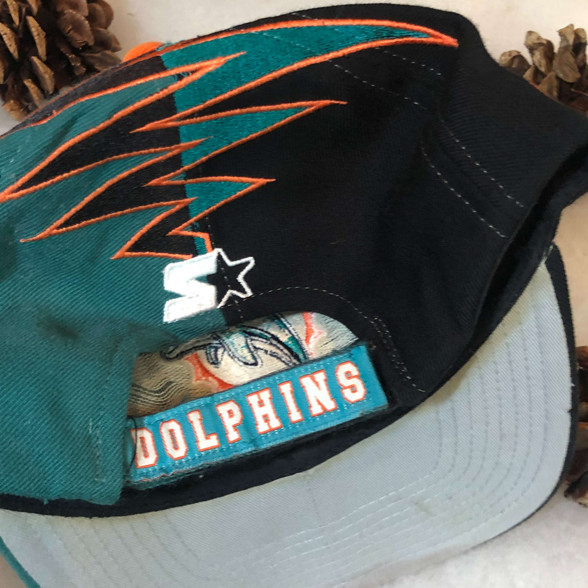 Vintage Miami Dolphins Shockwave Strapback Collision Black Hat