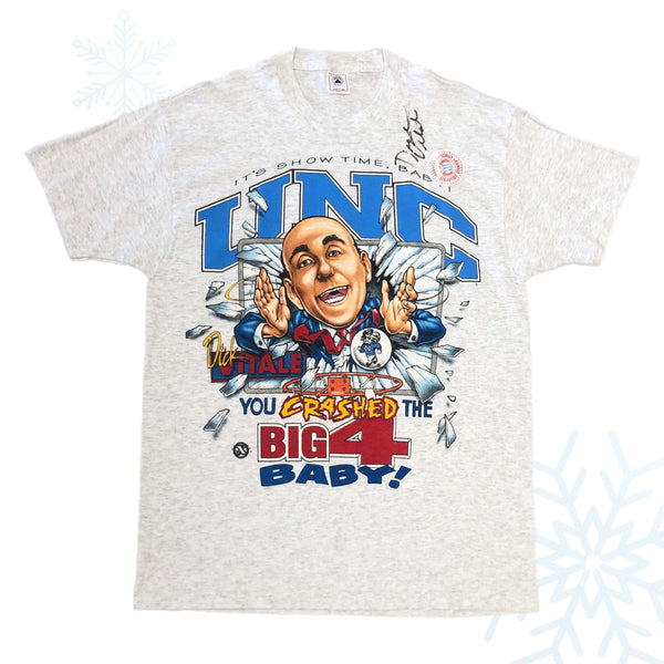 Vintage Deadstock NWT NCAA 1995 Final Four UNC Tar Heels Dick Vitale Shirt Xplosion Signed T-Shirt (L)
