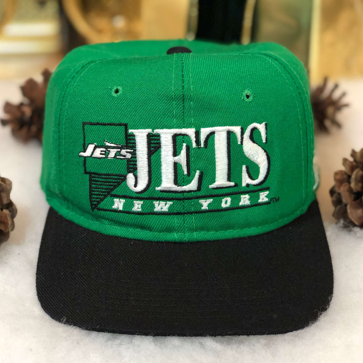 Vintage NFL New York Jets Tri-Bar YoungAn Wool Snapback Hat