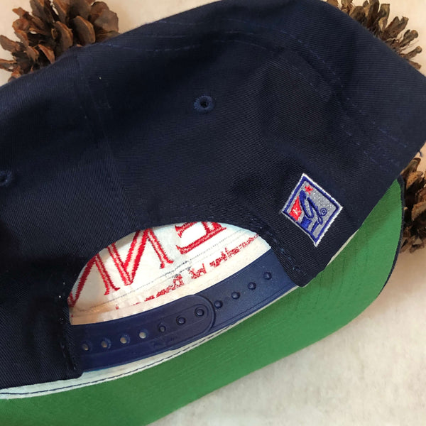 Vintage Deadstock NWOT NCAA Penn Quakers The Game Split Bar Twill Snapback Hat