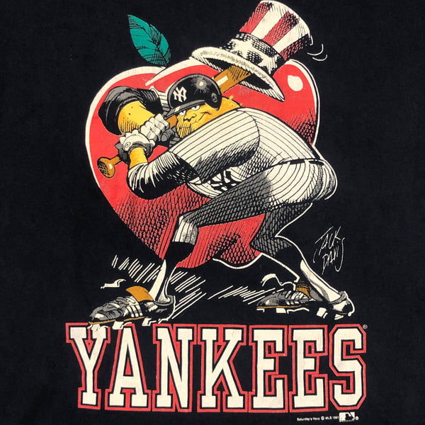 Vintage 1991 MLB New York Yankees Saturday's Hero Jack Davis Caricature T-Shirt (XL)