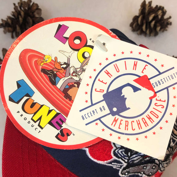Vintage Deadstock NWT 1993 MLB Boston Red Sox Bugs Bunny Looney Tunes Script Twill Snapback Hat