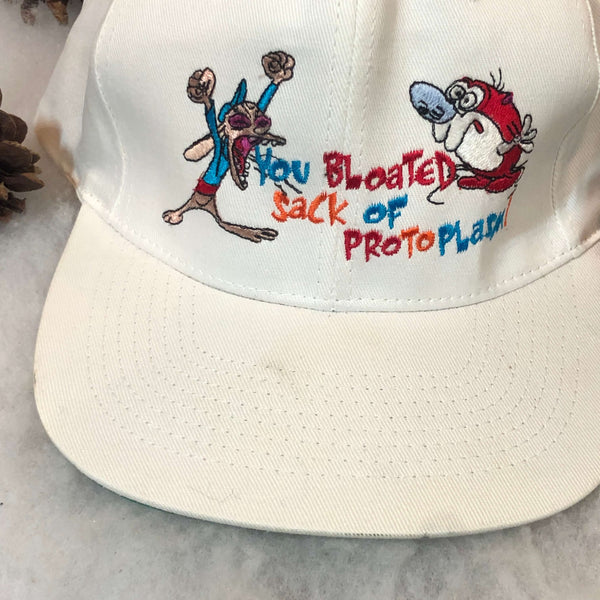 Vintage Deadstock NWOT Nickelodeon The Ren & Stimpy Show "You Bloated Sack of Protoplasm!" KC Twill Snapback Hat