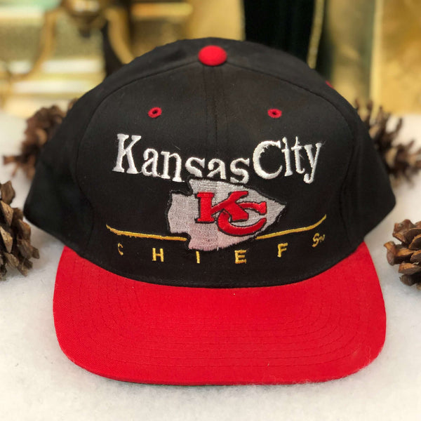 Vintage Deadstock NWOT NFL Kansas City Chiefs Twins Enterprise Bar Line Twill Snapback Hat