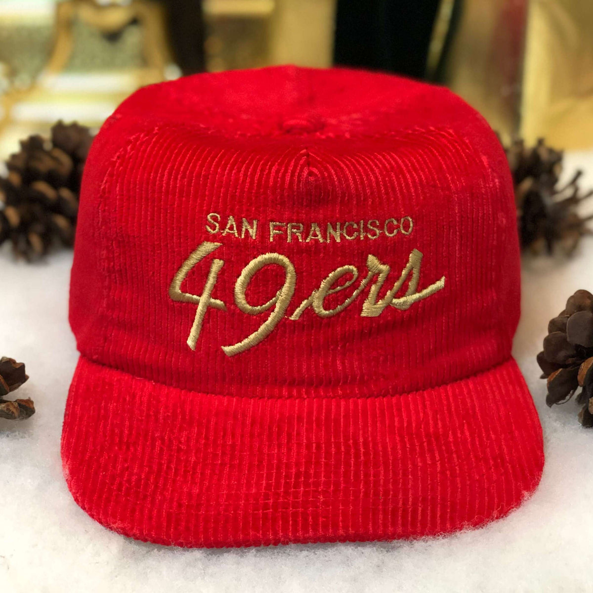 Vtg NFL San Francisco 49ers Sports Specialties Corduroy Script Hat