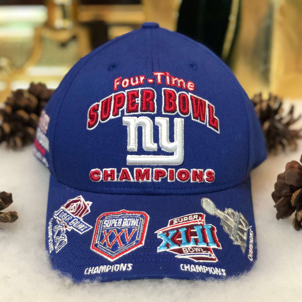 NFL NWOT New York Giants 4-Time Super Bowl Champions Reebok Hat – 🎅 Bad  Santa