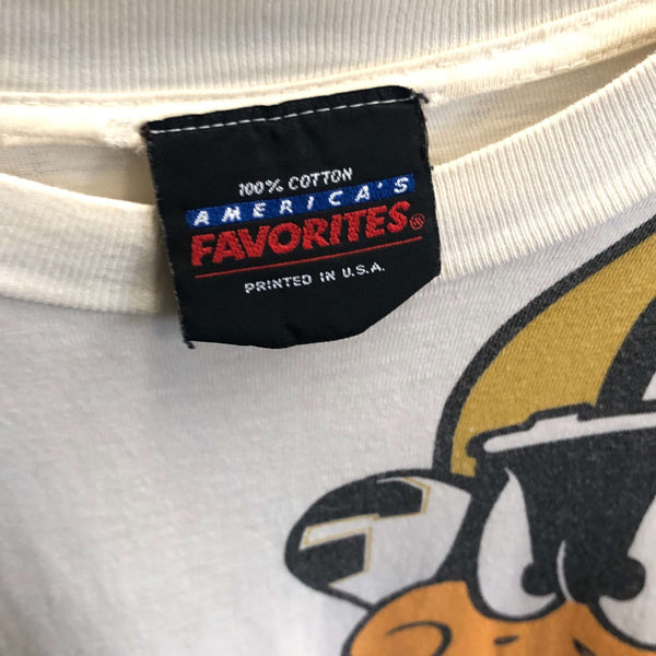 Vintage 1993 NFL New Orleans Saints Daffy Duck Magic Johnson T's All Over Print T-Shirt (M)