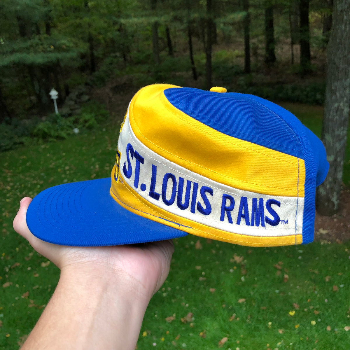 Vintage NFL St. Louis Rams Side Stripes Snapback Hat – 