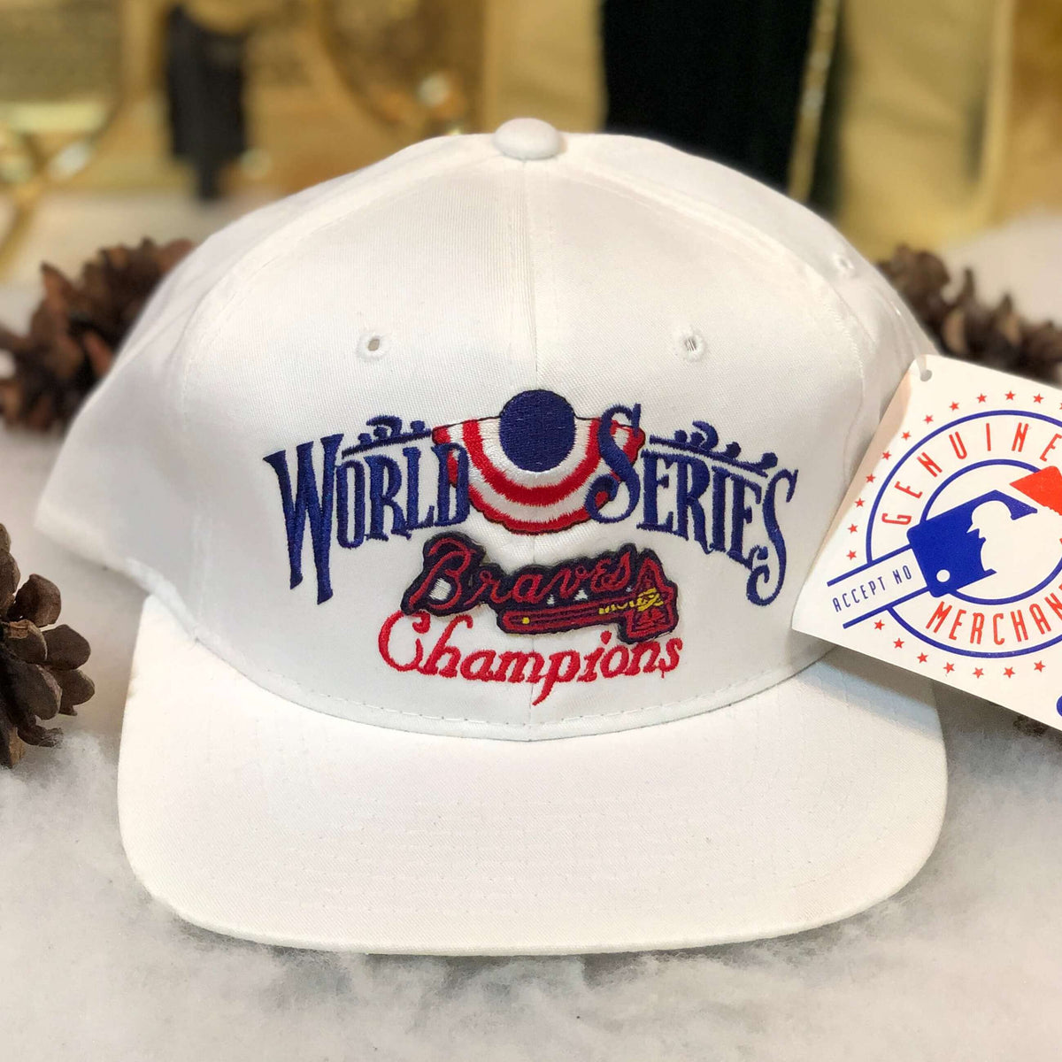 Vintage NWT MLB Atlanta Braves World Series Champions Snapback Hat – 🎅 Bad  Santa