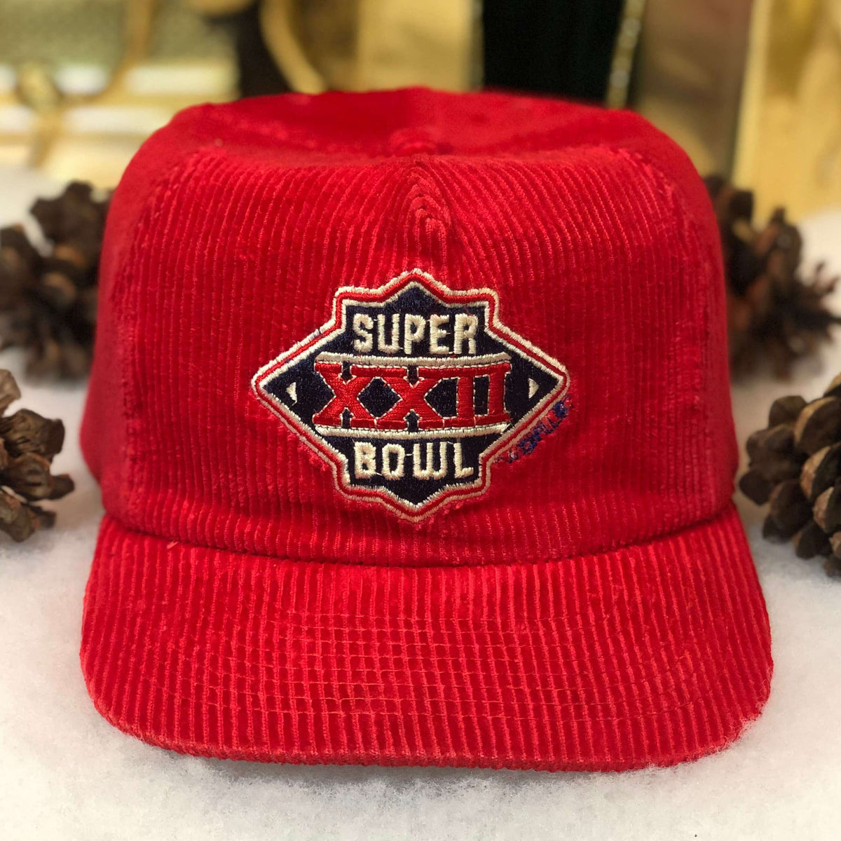 Vintage NFL Super Bowl XXII Sports Specialties Corduroy Strapback Hat – 