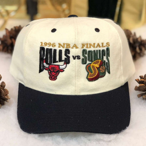 Vintage 1996 NBA Finals Chicago Bulls Seattle Supersonics Headmaster Wool Snapback Hat
