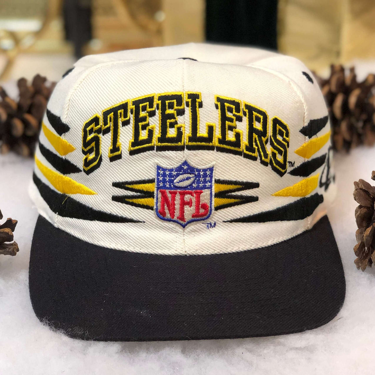 Vintage NFL Pittsburgh Steelers Logo Athletic Diamond Snapback Hat – 