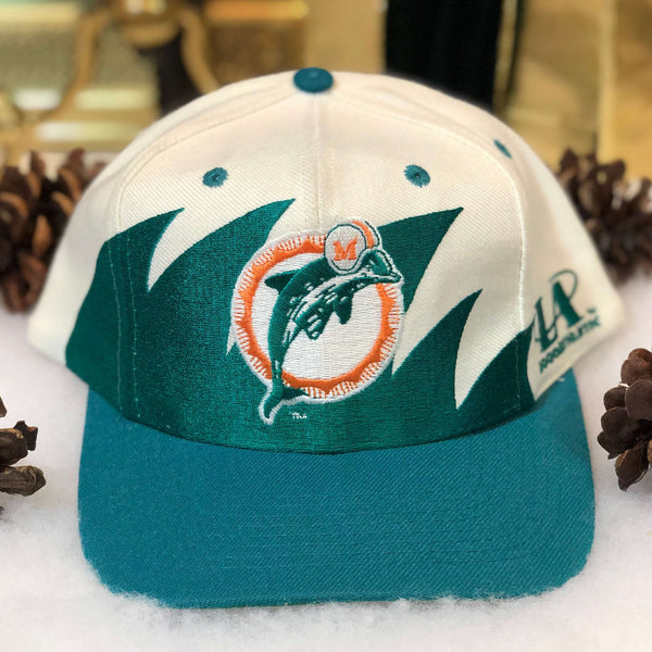 Vintage Deadstock NWOT NFL Miami Dolphins Logo Athletic Sharktooth Wool Snapback Hat