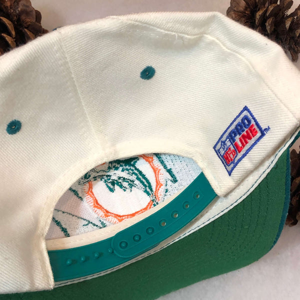 Vintage Deadstock NWOT NFL Miami Dolphins Logo Athletic Sharktooth Wool Snapback Hat