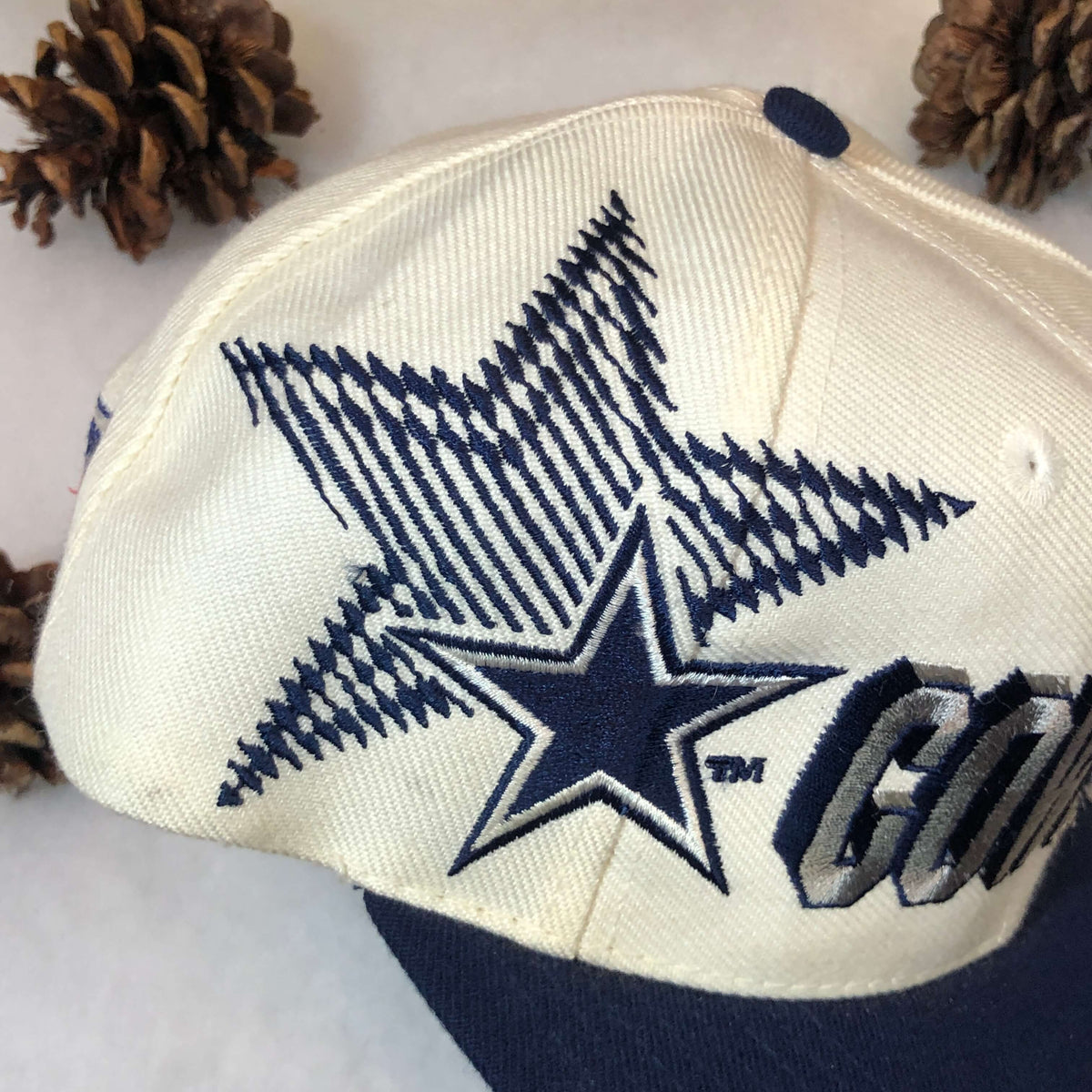 Vintage 90s Dallas COWBOYS Sports Specialties Shadow Snapback Hat Deadstock  Official NFL Pro Line Sideline Cap Block Script 2 Tone NoS