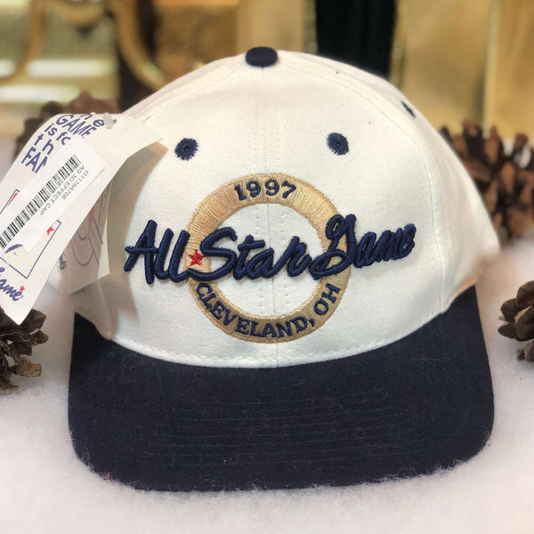 Vintage Deadstock NWT 1997 MLB All-Star Game Cleveland Indians The Game Circle Logo Snapback Hat