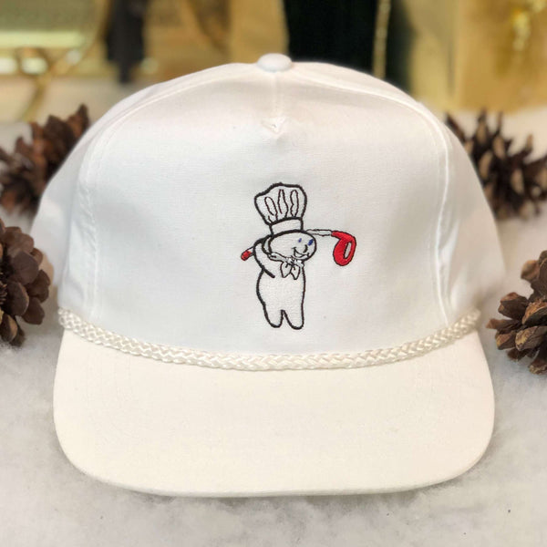 Vintage Deadstock NWOT Pillsbury Doughboy Golfing Yupoong Twill Strapback Hat