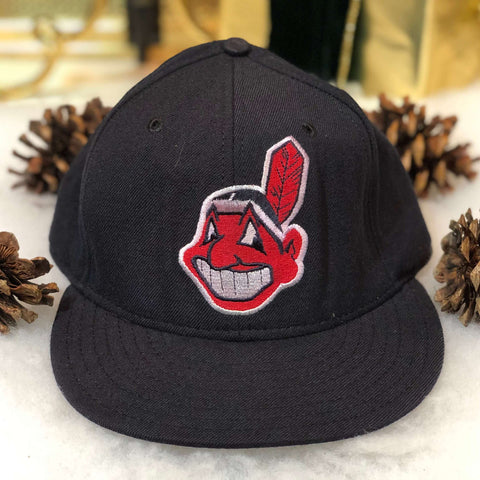 Vintage MLB Cleveland Indians New Era Wool Fitted Hat 7 1/8